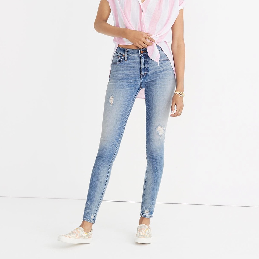 Madewell 9" High-Rise Skinny Jeans Destructed-Hem